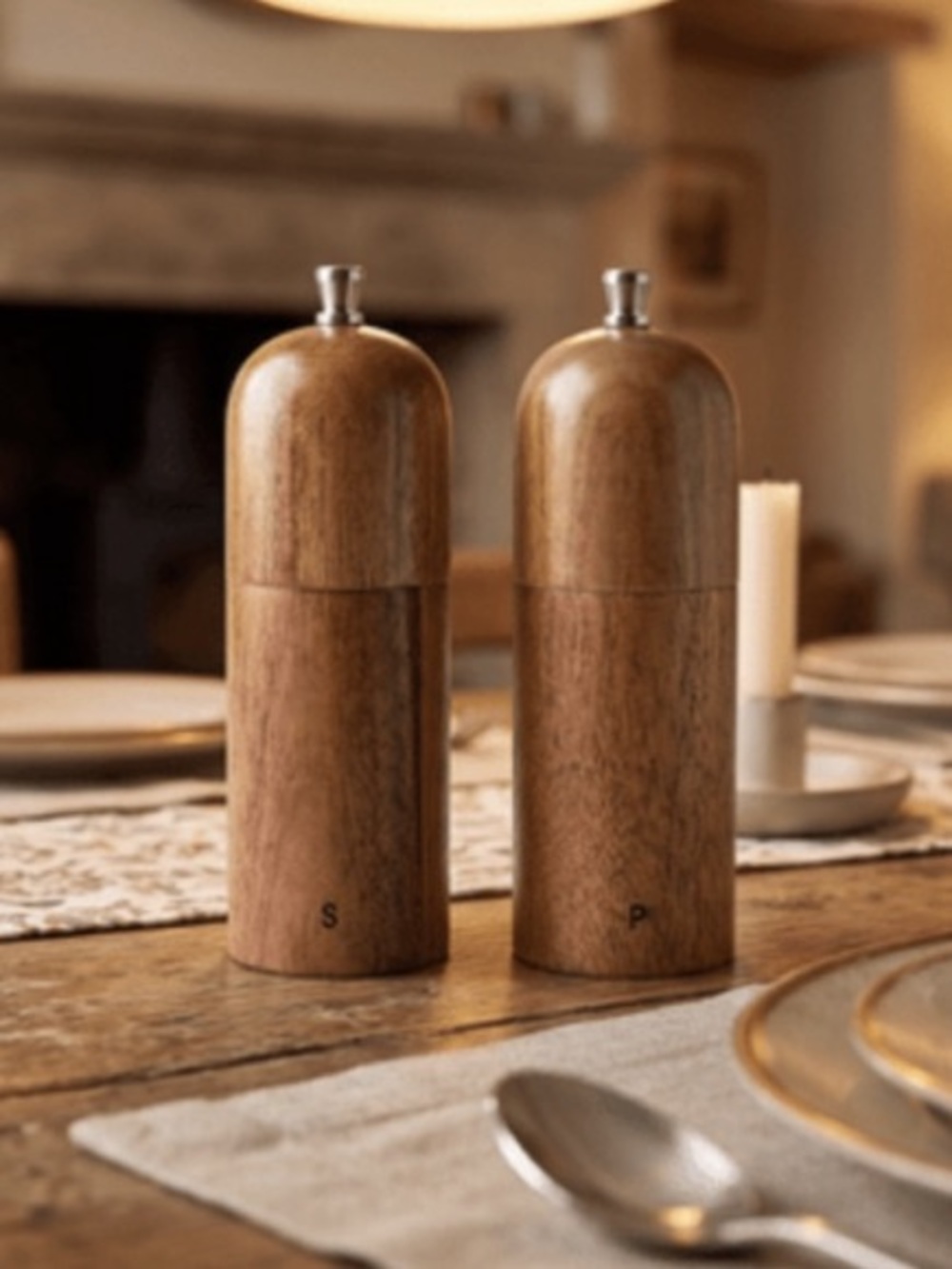 Short Stories Wooden Salt & Pepper Grinder Set
